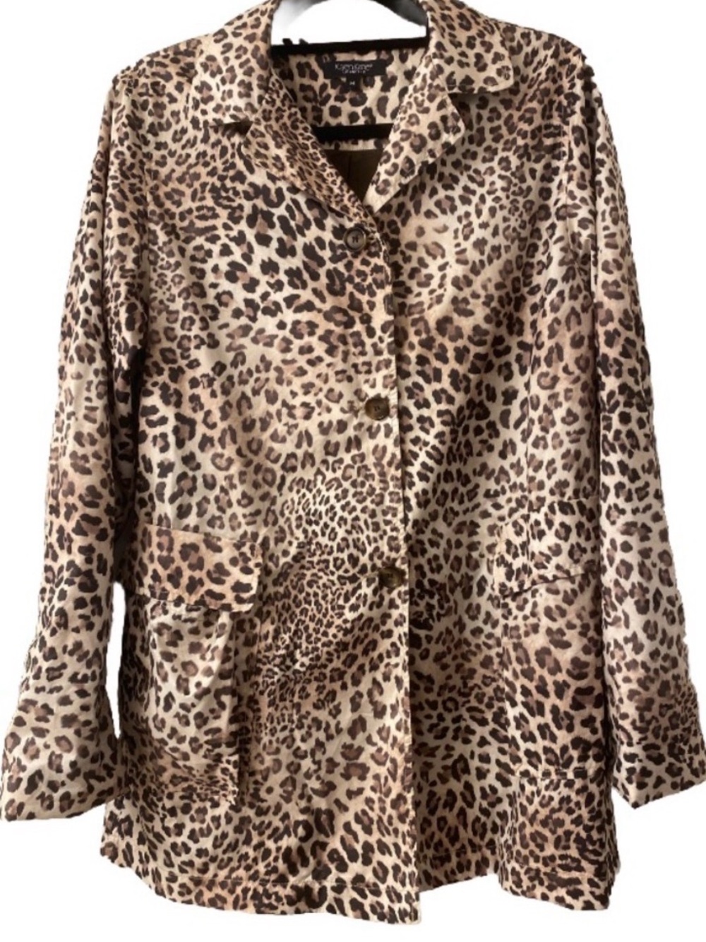 Karen Kane Leopard Print Raincoat